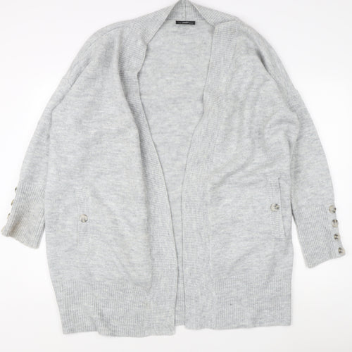 Wallis Women’s Grey Open Front Cardigan M Elegant Knitwear