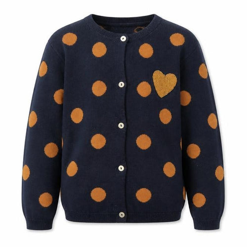 Monoprix Kids Girls Black Polka Dot Cardigan, 6 Years