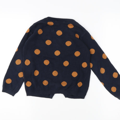 Monoprix Kids Girls Black Polka Dot Cardigan, 6 Years