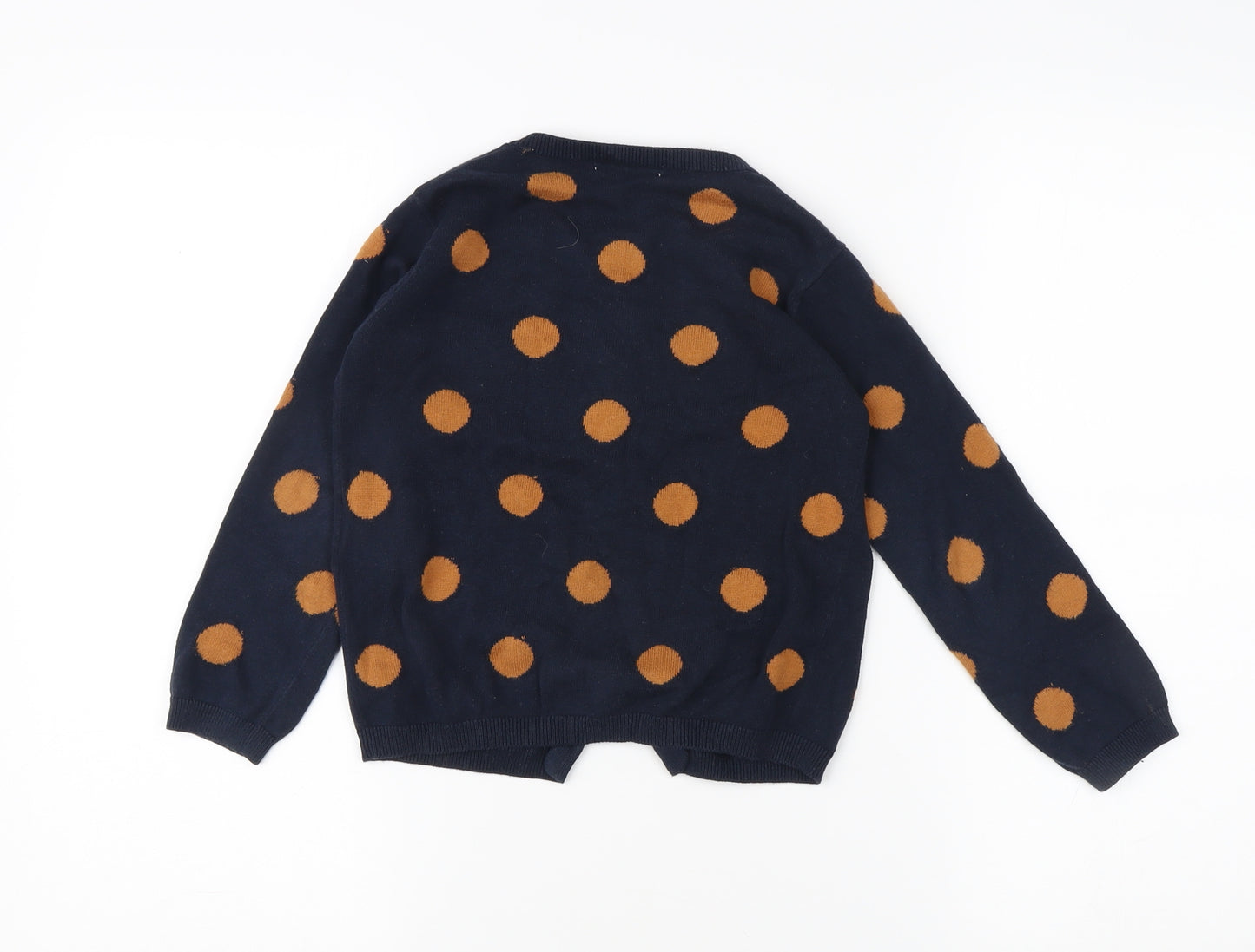 Monoprix Kids Girls Black Polka Dot Cardigan, 6 Years