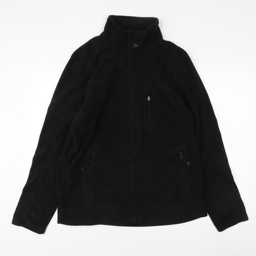 TCM Mens Black Fleece Jacket Size L Casual Winter