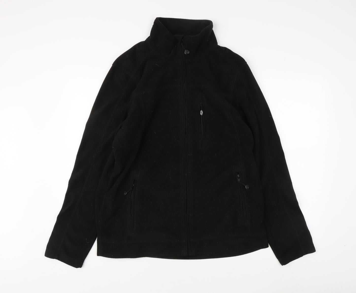 TCM Mens Black Fleece Jacket Size L Casual Winter