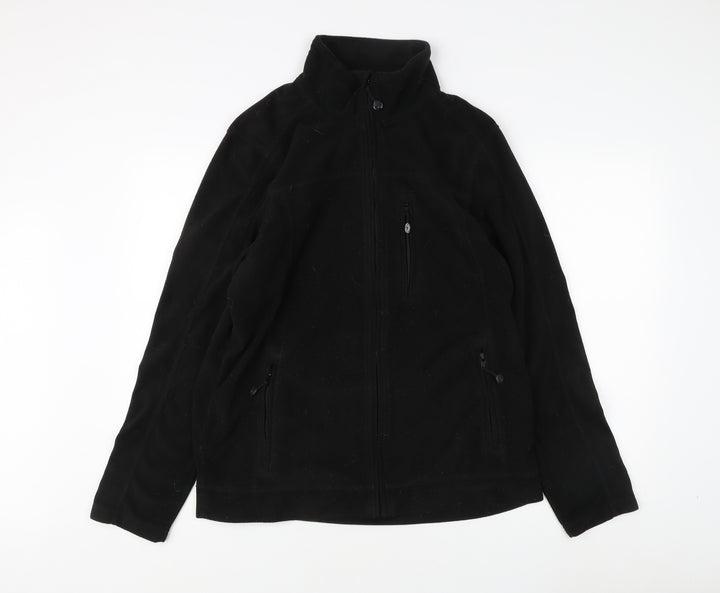 TCM Mens Black Fleece Jacket Size L Casual Winter