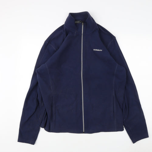 Donnay Men's Blue Fleece Jacket L Stand-Up Collar