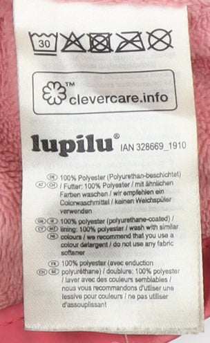 Lupilu Girls Pink Waterproof Hooded Rain Coat 6-8 Years