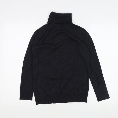Paraphrase Women's Black XL Striped Roll Neck Pullover