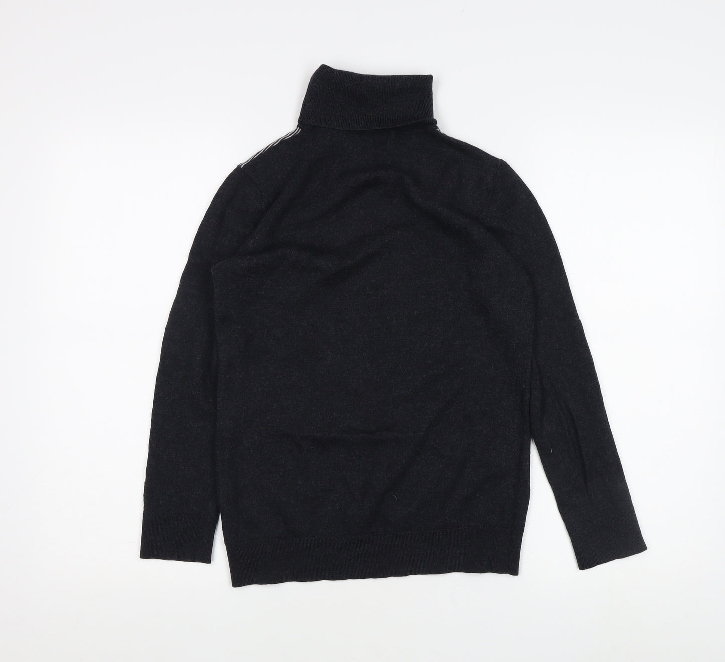 Paraphrase Women's Black XL Striped Roll Neck Pullover