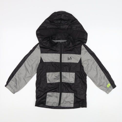 LA Gear Boys Black Grey Windbreaker Jacket Size 110