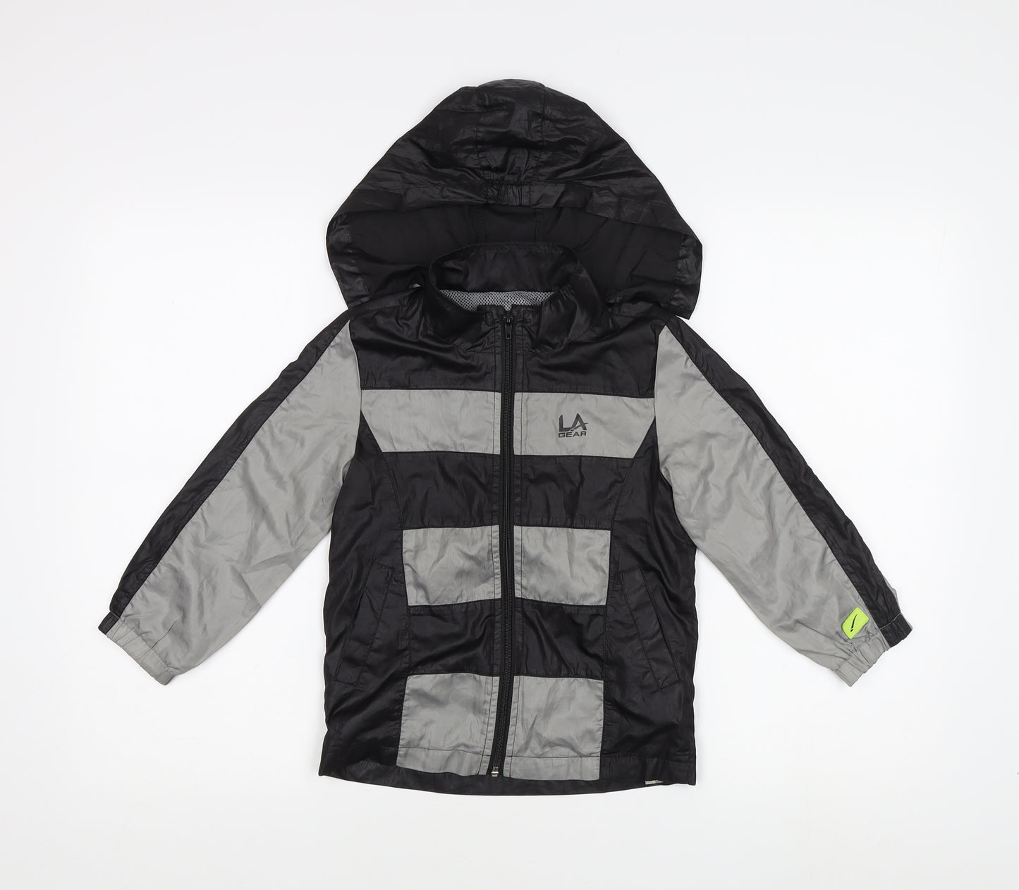 LA Gear Boys Black Grey Windbreaker Jacket Size 110