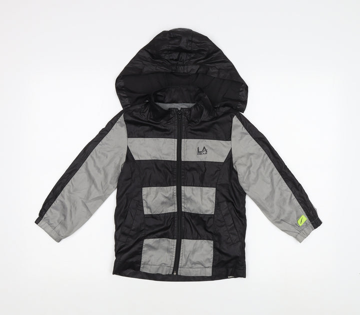 LA Gear Boys Black Grey Windbreaker Jacket Size 110