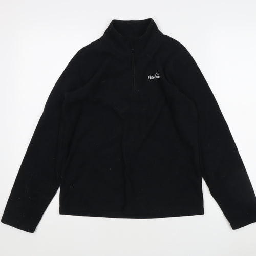 Peter Storm Boys Black Fleece Sweatshirt, 13 Years, 1/4 Zip
