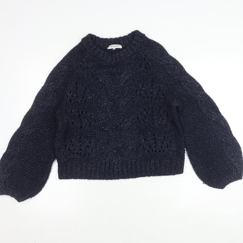 Great Plains Women's Blue Cable-Knit Jumper, Size S