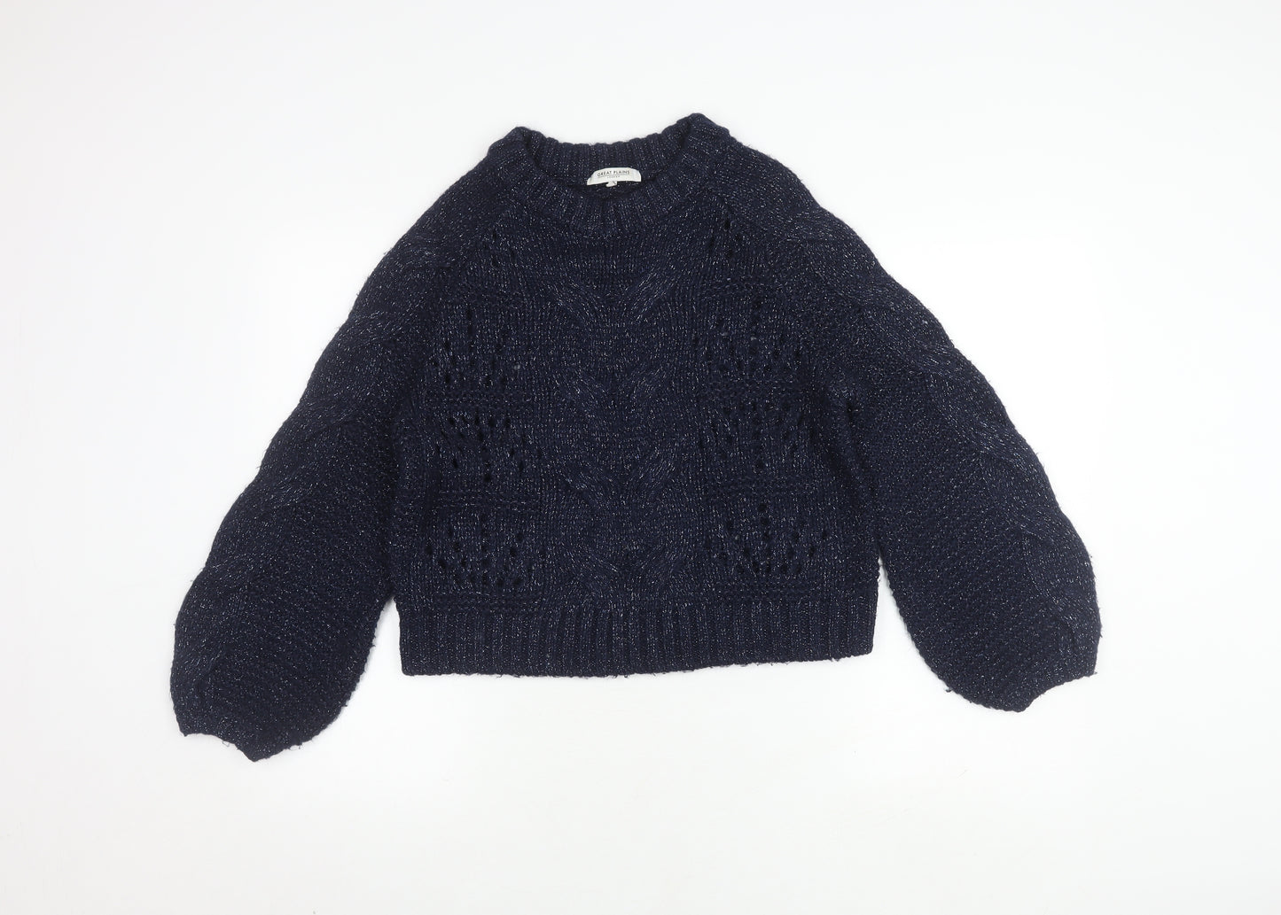 Great Plains Women's Blue Cable-Knit Jumper, Size S