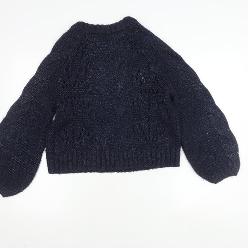 Great Plains Women's Blue Cable-Knit Jumper, Size S