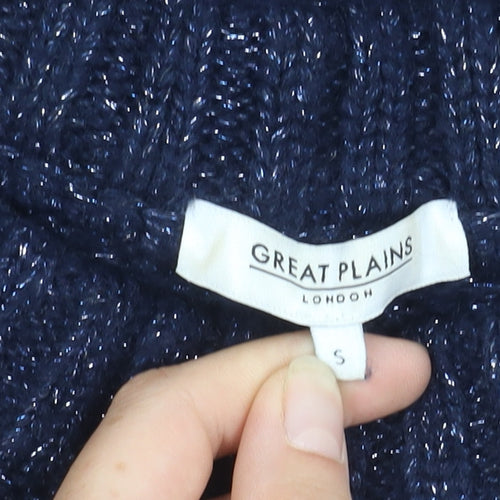 Great Plains Women's Blue Cable-Knit Jumper, Size S