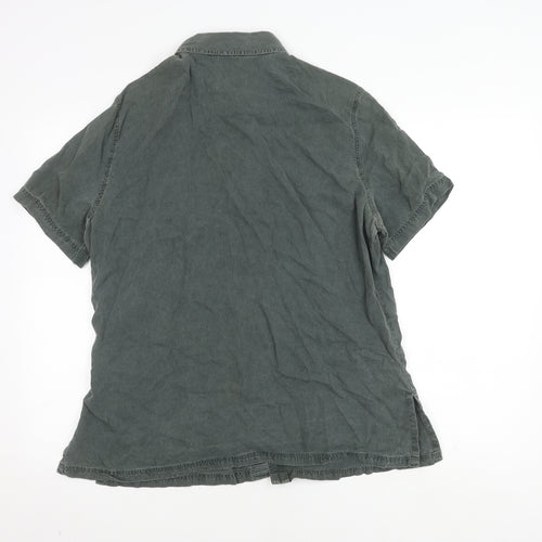 Marks and Spencer Green Button-Up Women's Shirt, Size 14