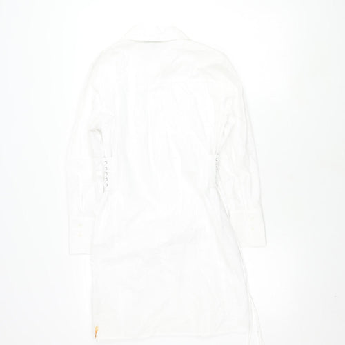 Topshop Women White Cotton Dress - Size 6