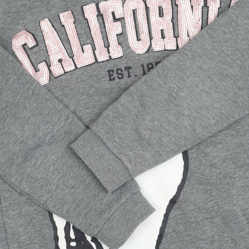 Peanuts Girls' Grey Snoopy Sweatshirt, 9 Years, Pullover Style