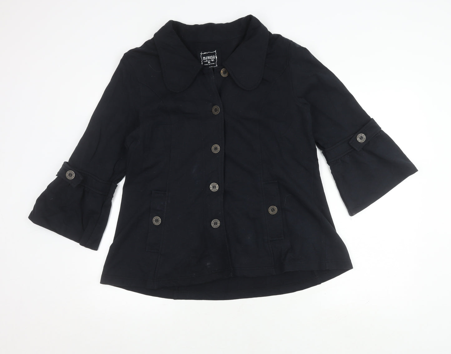 Mi Fresia Women's Black Buttoned Jacket XL