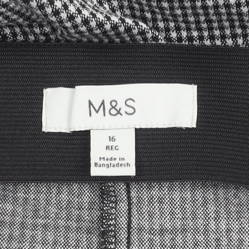 Marks and Spencer Women’s Black Check Pencil Skirt Size 16