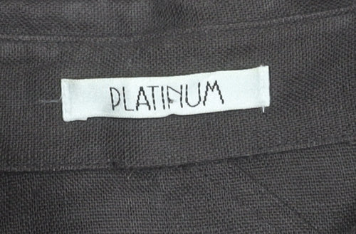 Platinum Women's Brown Linen Shirt Dress Size 16