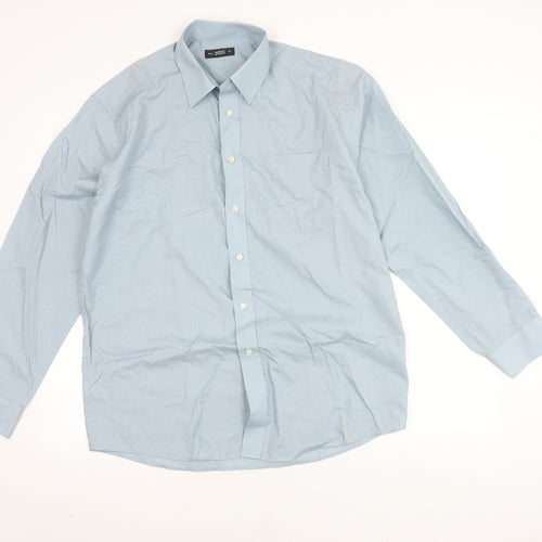 Marks and Spencer Men's Blue Shirt, Size 16, Long Sleeve