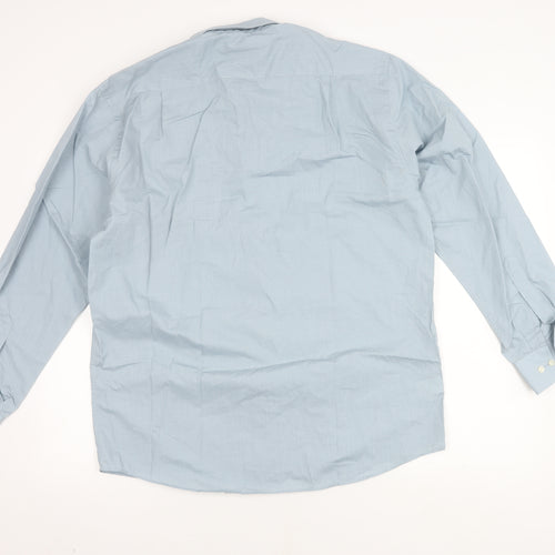 Marks and Spencer Men's Blue Shirt, Size 16, Long Sleeve