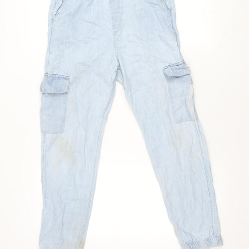 Abercrombie Kids Girls Blue Cargo Trousers, Size 13-14