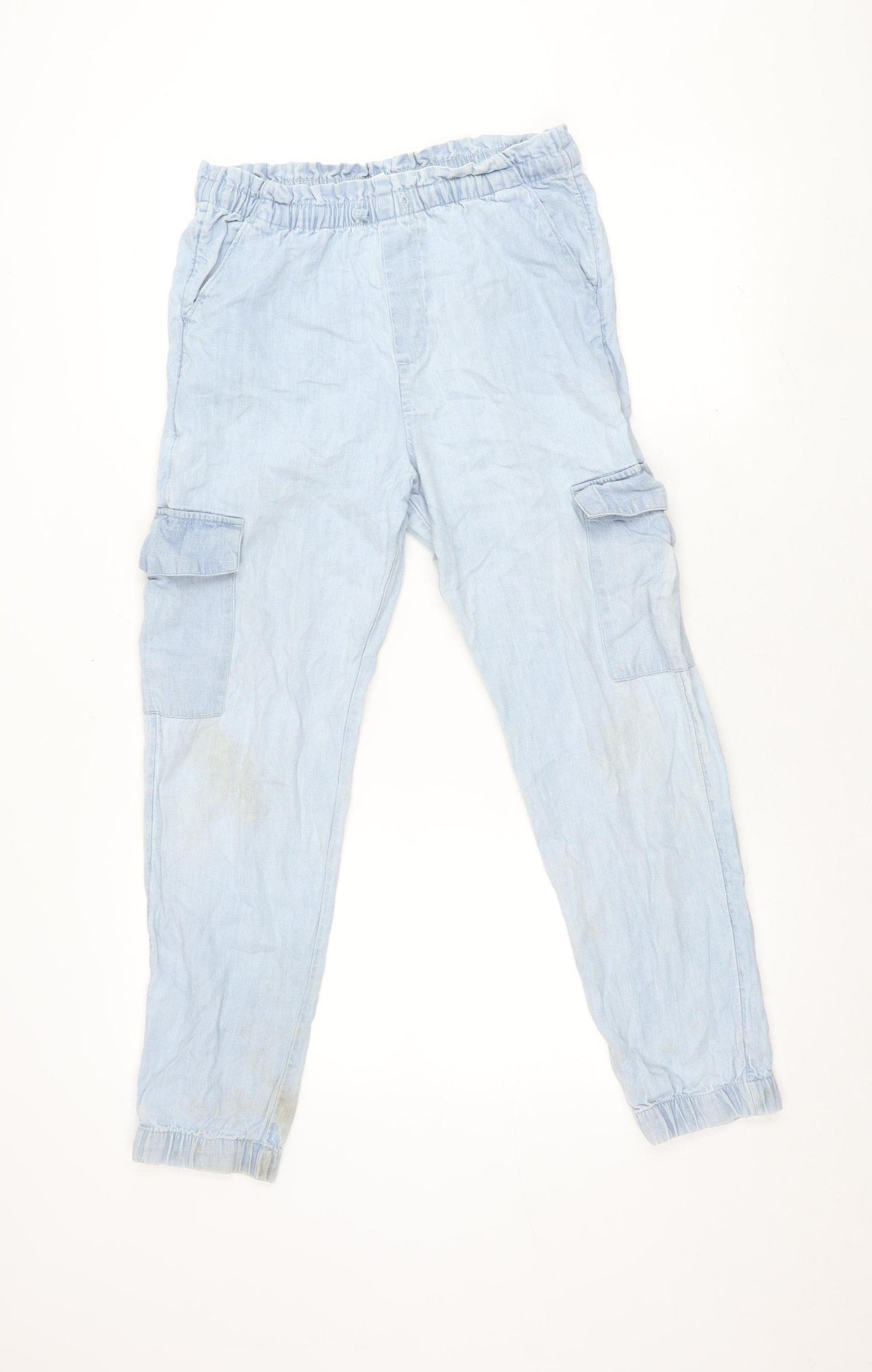 Abercrombie Kids Girls Blue Cargo Trousers, Size 13-14