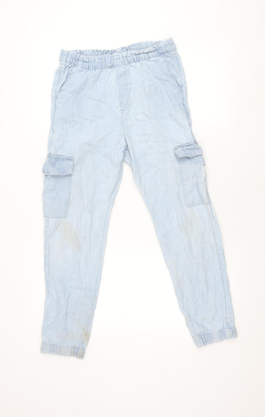 Abercrombie Kids Girls Blue Cargo Trousers, Size 13-14