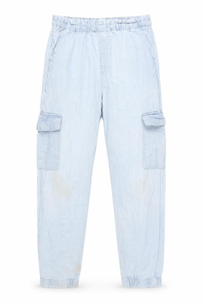 Abercrombie Kids Girls Blue Cargo Trousers, Size 13-14