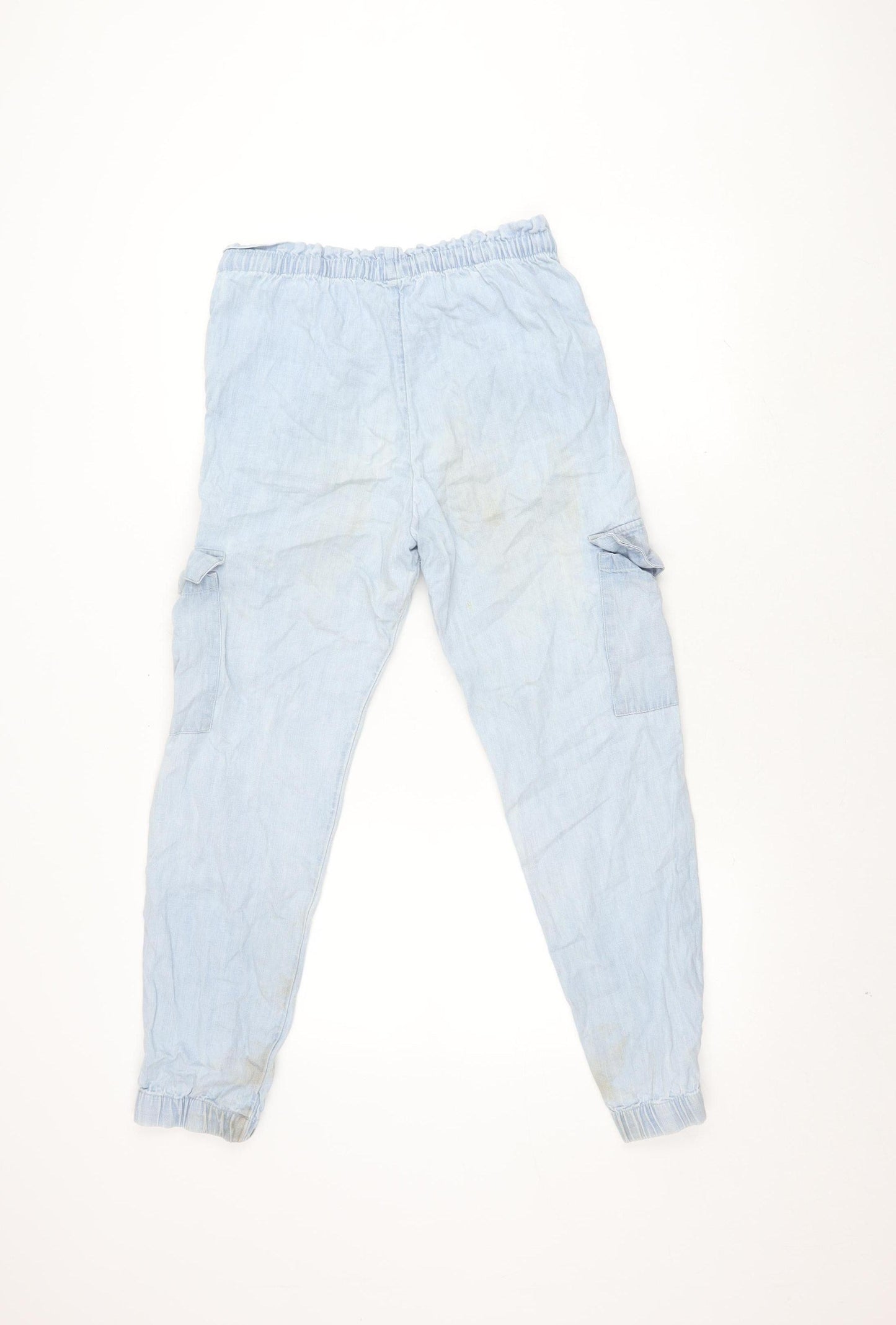 Abercrombie Kids Girls Blue Cargo Trousers, Size 13-14