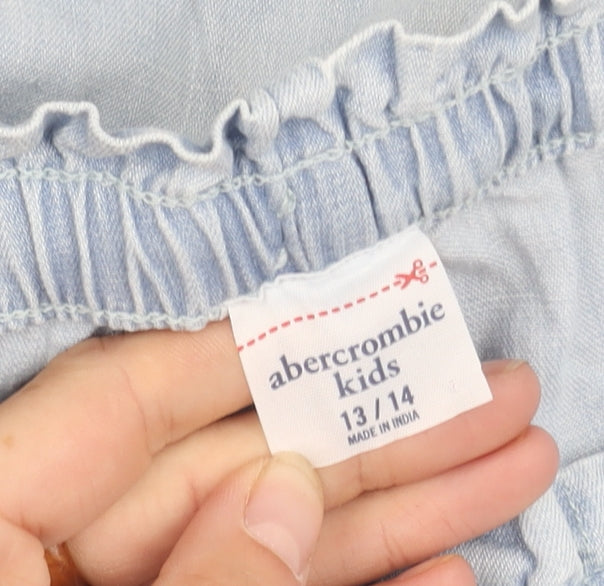 Abercrombie Kids Girls Blue Cargo Trousers, Size 13-14