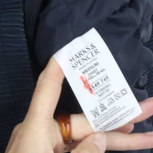 Marks and Spencer Men's Blue Bomber Jacket M