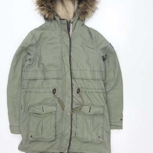 Tommy Hilfiger Women's Green Parka Jacket S