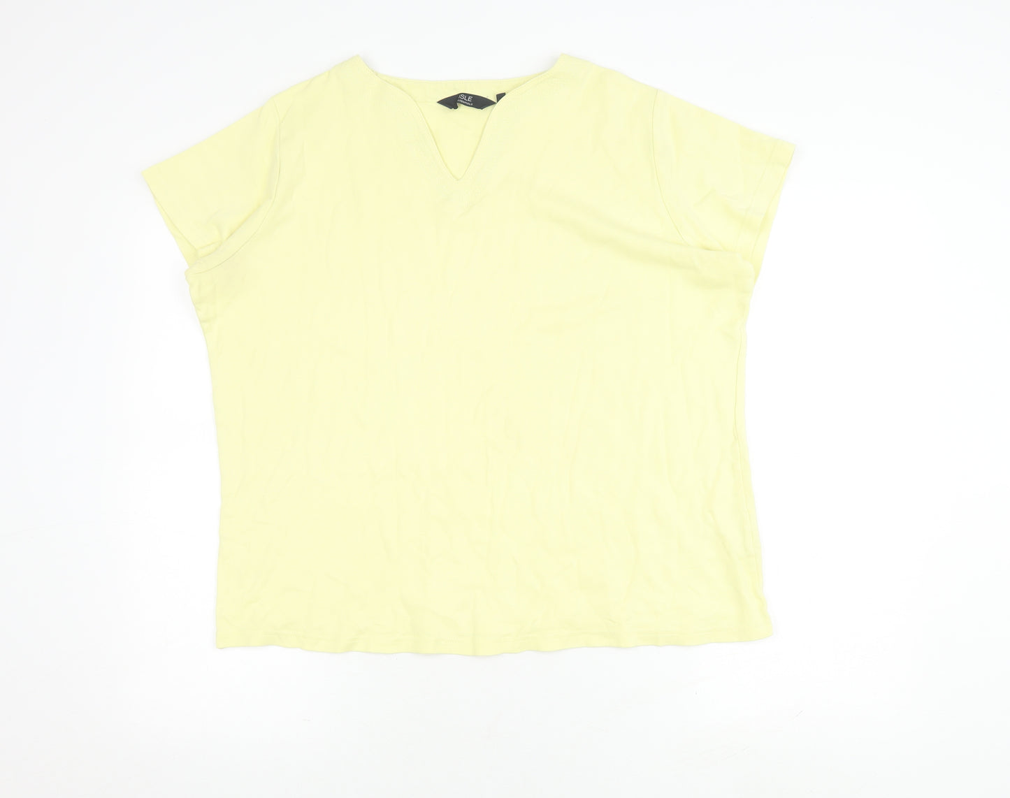 Isle Essentials Women's Yellow XL V-Neck T-Shirt