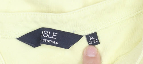 Isle Essentials Women's Yellow XL V-Neck T-Shirt