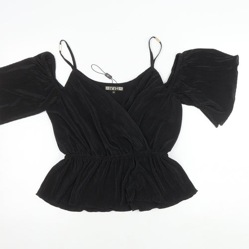 BIBA Women's Black Wrap Blouse, Size 10, New