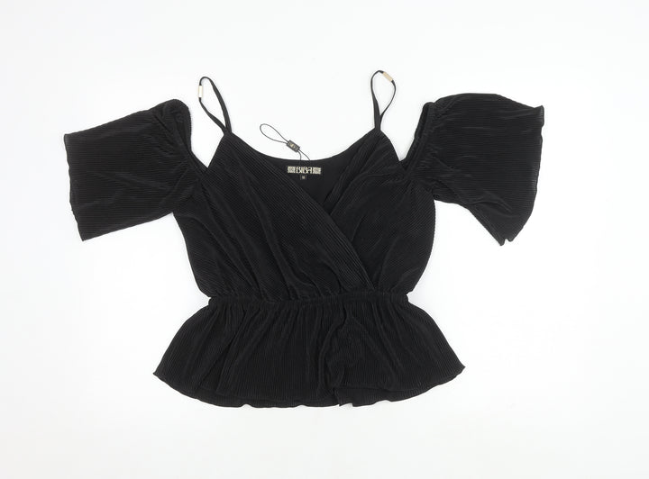BIBA Women's Black Wrap Blouse, Size 10, New