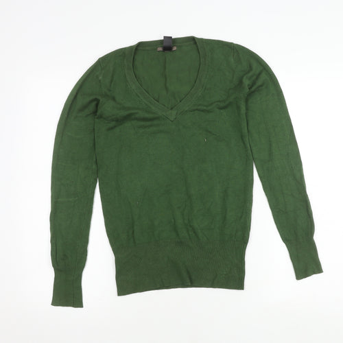 mng basics Unisex Green XS Jumper Pullover V-Neck