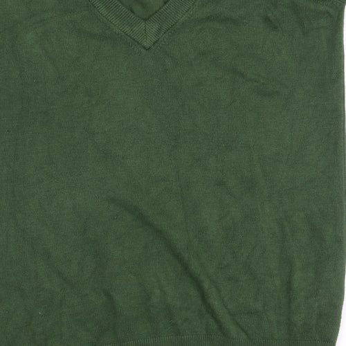 mng basics Unisex Green XS Jumper Pullover V-Neck