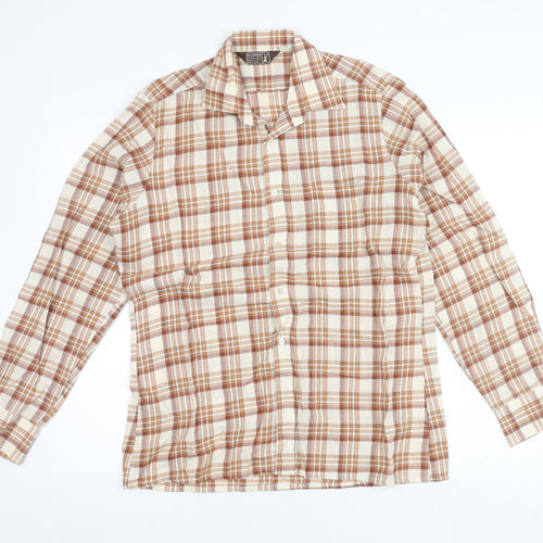 House of Fraser Men's Brown Plaid Long Sleeve Shirt