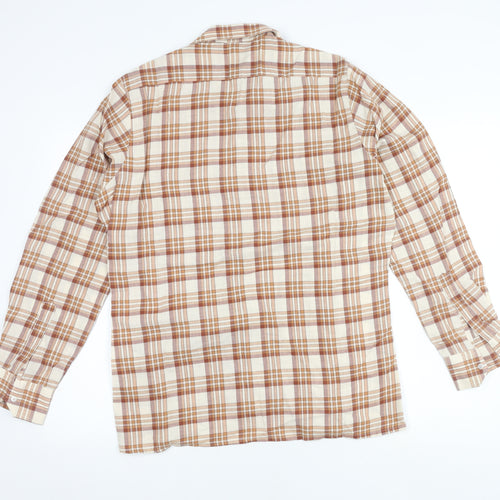 House of Fraser Men's Brown Plaid Long Sleeve Shirt