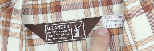 House of Fraser Men's Brown Plaid Long Sleeve Shirt