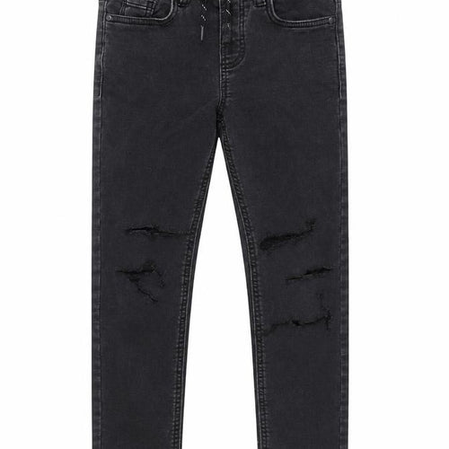 MNG Boys Black Trousers, Size 12 Years, Elastic Waist, Ripped