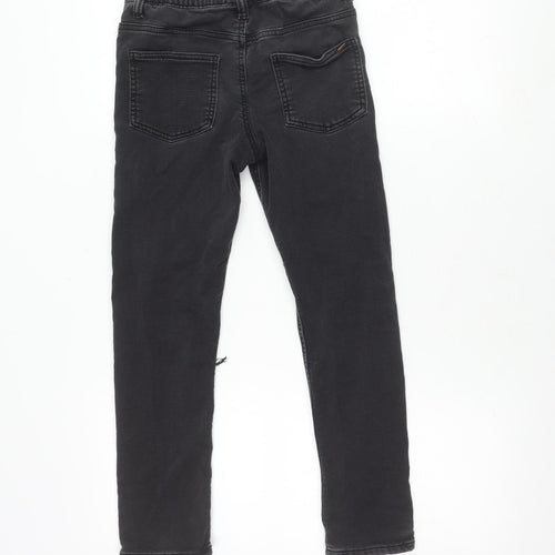 MNG Boys Black Trousers, Size 12 Years, Elastic Waist, Ripped
