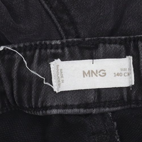 MNG Boys Black Trousers, Size 12 Years, Elastic Waist, Ripped