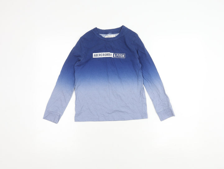 Abercrombie Boys Blue Long Sleeve T-Shirt 7-8 Yrs Cotton Logo