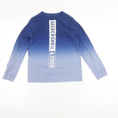 Abercrombie Boys Blue Long Sleeve T-Shirt 7-8 Yrs Cotton Logo