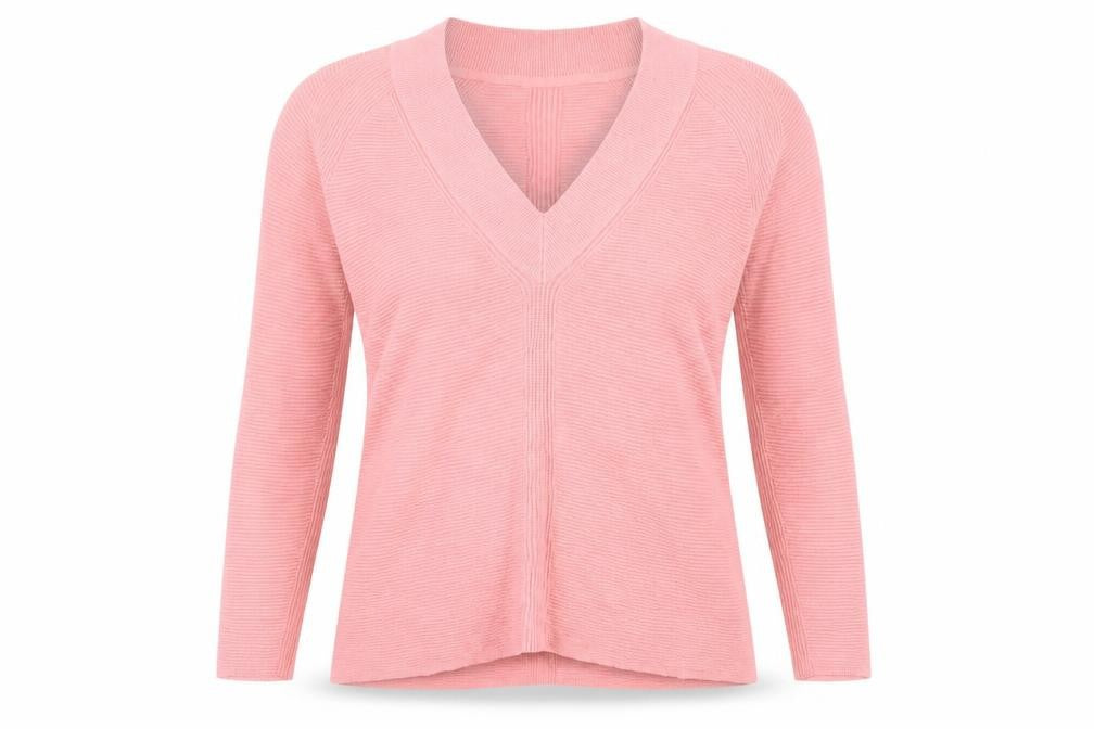 John Lewis Pink Cotton V-Neck Cardigan, Size 8, Women's